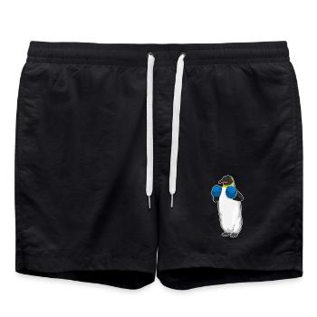 Pinguin Boxer Boxhandschuhe Boxen - Badeshorts - Schwarz - Vorne - AI Model Male 185 light (185cm)