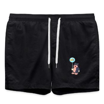 Maulwurf Luftballon - Badeshorts - Schwarz - Vorne - AI Model Male 185 light (185cm)