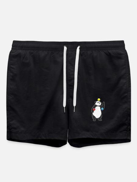Panda Juggler Juggling - Swim Trunks - black