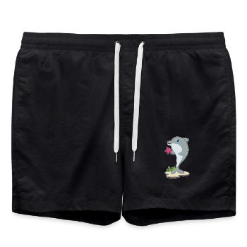 Dauphin étoile de mer - Short de bain - noir - Devant - AI Model Male 185 light (185cm)
