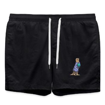 Otter Geschichte Lehrer Schule - Badeshorts - Schwarz - Vorne - AI Model Male 185 light (185cm)