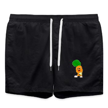 Karotte Volleyballspieler Volleyball - Badeshorts - Schwarz - Vorne - AI Model Male 185 light (185cm)