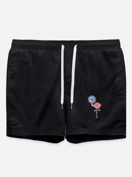 Flamingo Fish - Swim Trunks - black