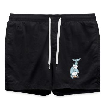 Delfin Bäcker Brot Backen - Badeshorts - Schwarz - Vorne - AI Model Male 185 light (185cm)
