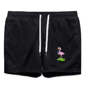 Flamingo Lutscher  - Badeshorts - Schwarz - Vorne - AI Model Male 185 light (185cm)