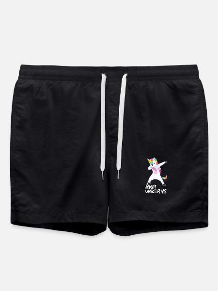 Logo Rave Unicorns White Text - Badeshorts - Schwarz