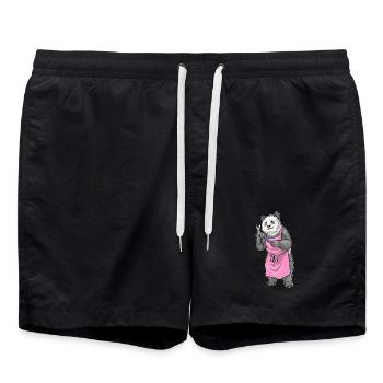 Panda Coiffe Ciseaux Peigne - Short de bain - noir - Devant - AI Model Male 185 light (185cm)