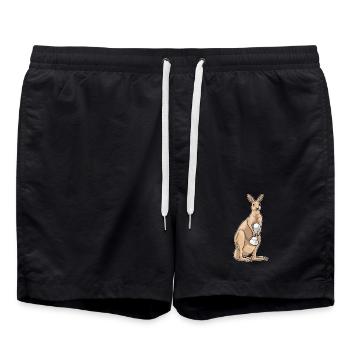 Kangaroo Chess Piece Pawn Chess - Swim Trunks - black - Front - AI Model Male 185 light (185cm)