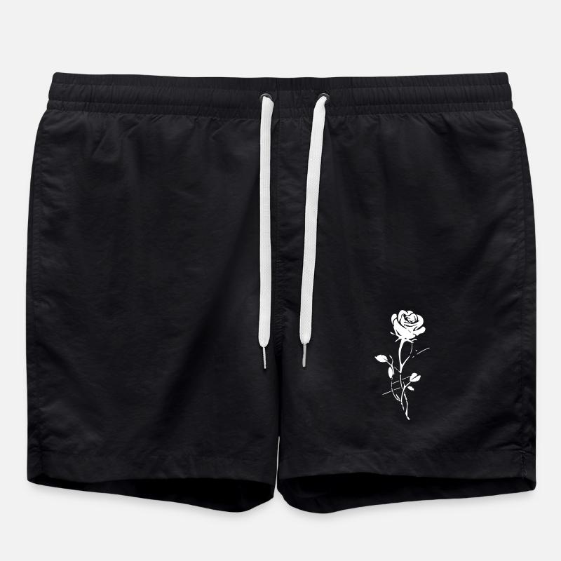 Rose stylisée style urbain - Short de bain - noir