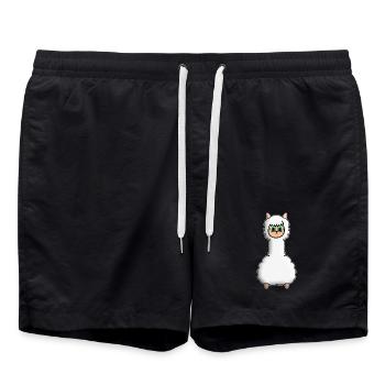 Alpaka - Badeshorts - Schwarz - Vorne - AI Model Male 185 light (185cm)
