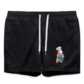Guinea Pig Cooking Bowl Cooking - Swim Trunks - black - Front - AI Model Male 185 light (185cm)
