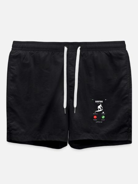 surfing is calling - Swim Trunks - black