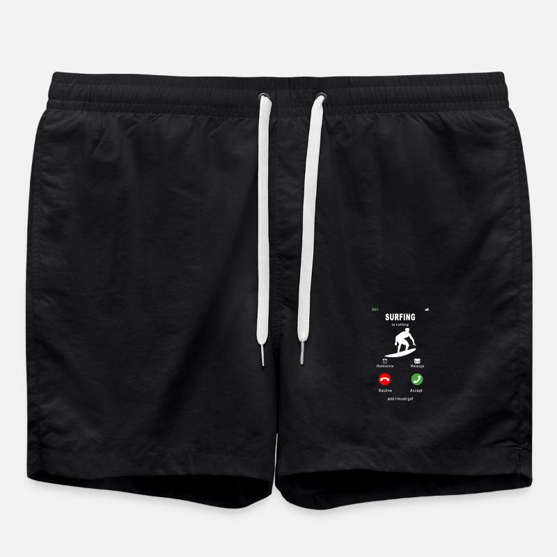 surfing is calling - Swim Trunks - black