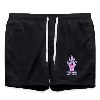 Feminism is for Everyone - Feminism T-Shirt - Badeshorts - Schwarz - Vorne - AI Model Male 185 light (185cm)