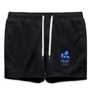 Malle 2026 Palmen Strand - Badeshorts - Schwarz - Vorne - AI Model Male 185 light (185cm)