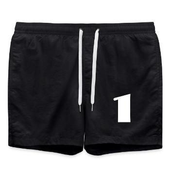 1. 1 AN. 1er ANNIVERSAIRE. ANNIVERSAIRE 1 AN - Short de bain - noir - Devant - AI Model Male 185 light (185cm)