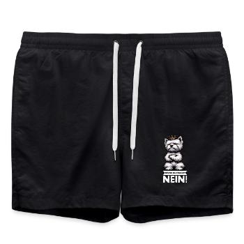 Before You Ask No West Highland Terrier Westie - Swim Trunks - black - Front - AI Model Male 185 light (185cm)
