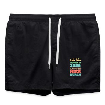 1956 - Badeshorts - Schwarz - Vorne - AI Model Male 185 light (185cm)