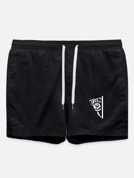 Border Terrier Kopf "Black Edition" - Badeshorts - Schwarz