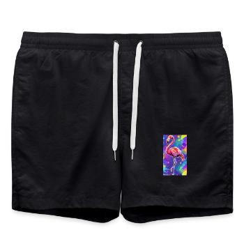 Flamingo - Badeshorts - Schwarz - Vorne - AI Model Male 185 light (185cm)