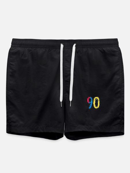 90 Number Comic - Swim Trunks - black