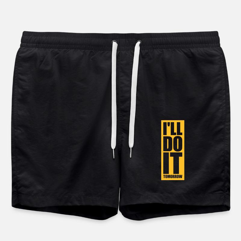 do it tomorrow Zitat - Badeshorts - Schwarz