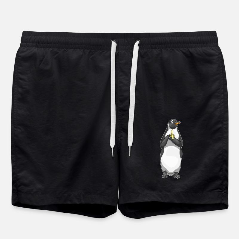 Penguin Banana Fruit - Swim Trunks - black