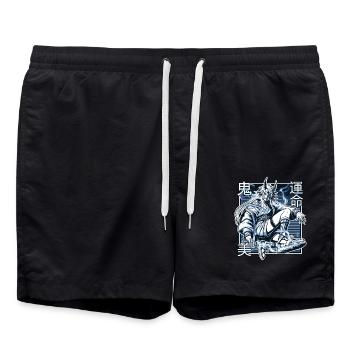 Blue Kunoichi Demon - Swim Trunks - black - Front - AI Model Male 185 light (185cm)