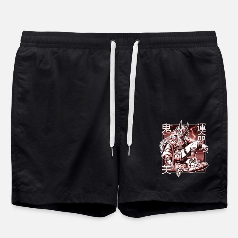 Red Kunoichi Demon - Swim Trunks - black