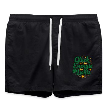 Glück Energie Licht - Badeshorts - Schwarz - Vorne - AI Model Male 185 light (185cm)
