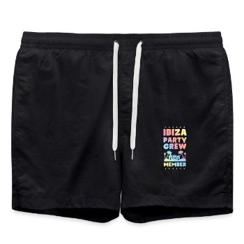 Ibiza Party Crew - Swim Trunks - black - Front - AI Model Male 185 light (185cm)