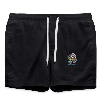 Faultier Skateboard - Badeshorts - Schwarz - Vorne - AI Model Male 185 light (185cm)