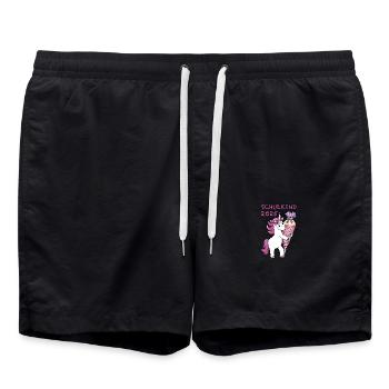 Unicorn with Sugar Cone School Enrollment School Child 2025 - Swim Trunks - black - Front - AI Model Male 185 light (185cm)