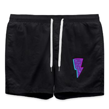 Rayon néon psychédélique - Short de bain - noir - Devant - AI Model Male 185 light (185cm)