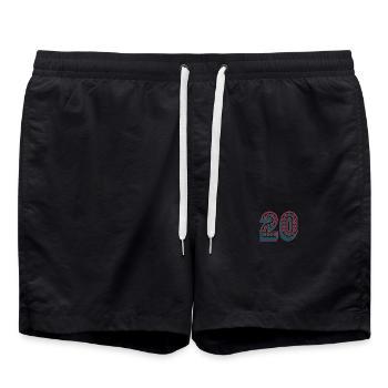 20. 20 YEARS. 20th ANNIVERSARY. 20TH ANNIVERSARY. - Swim Trunks - black - Front - AI Model Male 185 light (185cm)