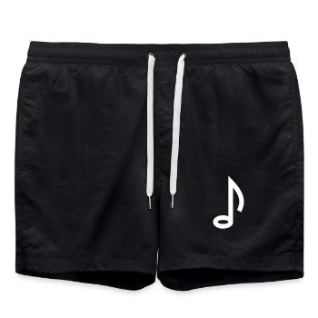 Note Symbol - Badeshorts - Schwarz - Vorne - AI Model Male 185 light (185cm)