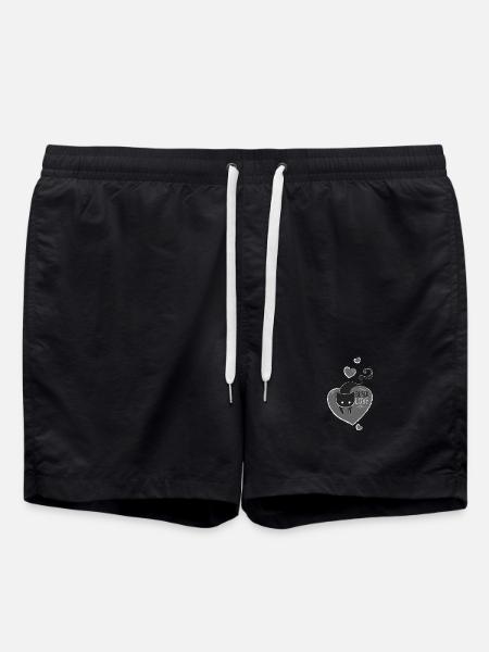 Black Love Gothic Cat - Badeshorts - Schwarz