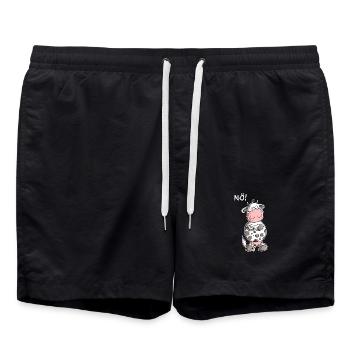Nö Kuh I Statement Einfach Nö Design I Nein - Badeshorts - Schwarz - Vorne - AI Model Male 185 light (185cm)