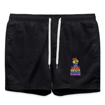 Déclaration d’amour LGBT Human Rights Pride Bisexuel - Short de bain - noir - Devant - AI Model Male 185 light (185cm)