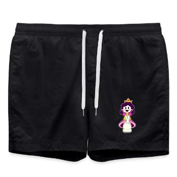 Chess Piece Queen Chess - Swim Trunks - black - Front - AI Model Male 185 light (185cm)