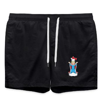 Chess Piece Queen Chess - Swim Trunks - black - Front - AI Model Male 185 light (185cm)