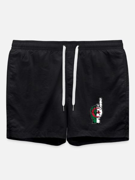 Algeria flag number 1 used - Swim Trunks - black