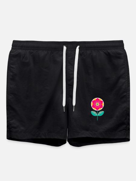 Süße bunte Blume - Badeshorts - Schwarz