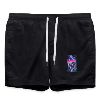 Conception des villes de Corfou en Grèce - Short de bain - noir - Devant - AI Model Male 185 light (185cm)