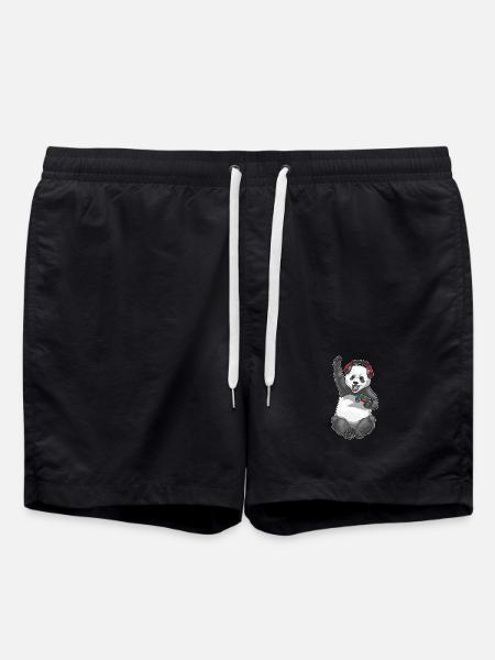 Panda Gamer Controller - Swim Trunks - black