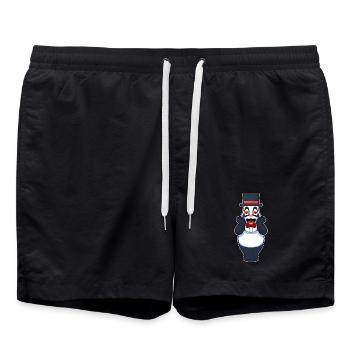 Panda Groom Heart Wedding - Swim Trunks - black - Front - AI Model Male 185 light (185cm)