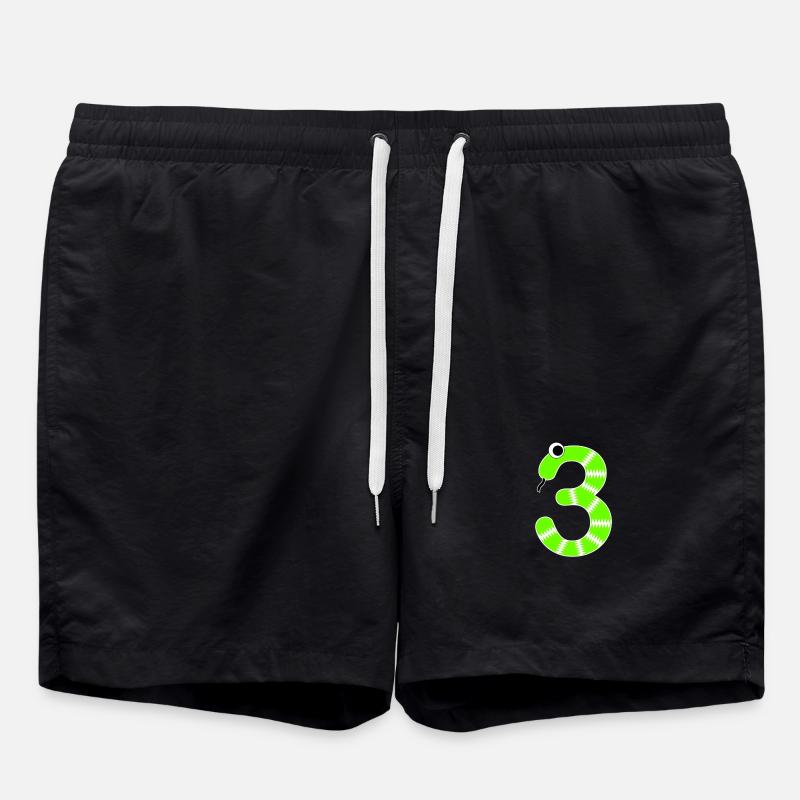 Number 3 Snake Kids - Swim Trunks - black