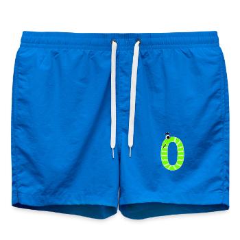 Zahl Null 0 Kinder Geburtstag Schlange - Badeshorts - Cobalt blue - Vorne