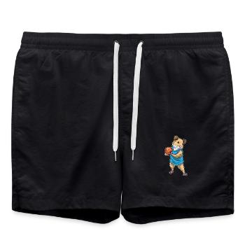 Hamster Basketteur Joueur Basketball - Short de bain - noir - Devant - AI Model Male 185 light (185cm)