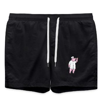 cochon cuisinier cuiller cuiller cuisson - Short de bain - noir - Devant - AI Model Male 185 light (185cm)